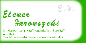 elemer haromszeki business card